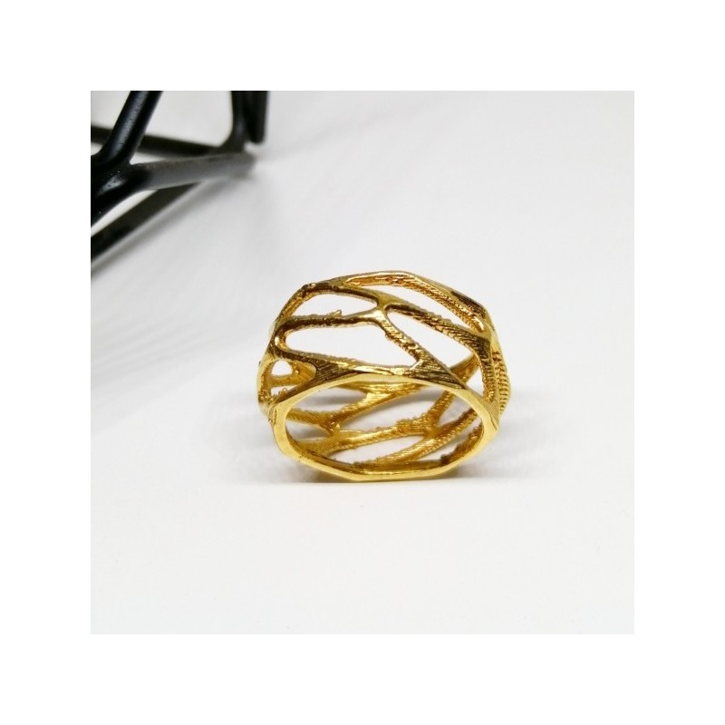 ANILLO VORONOI DORADO