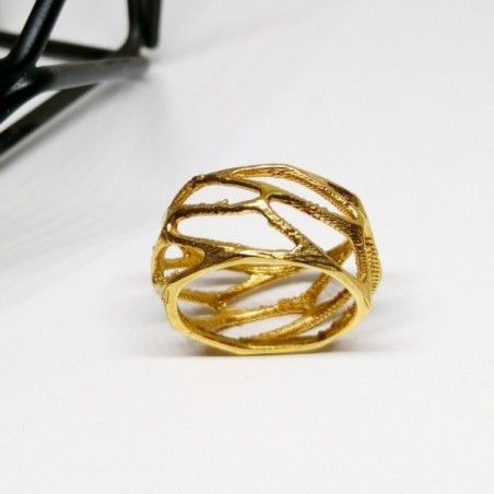 ANILLO VORONOI DORADO
