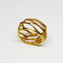 ANILLO VORONOI DORADO